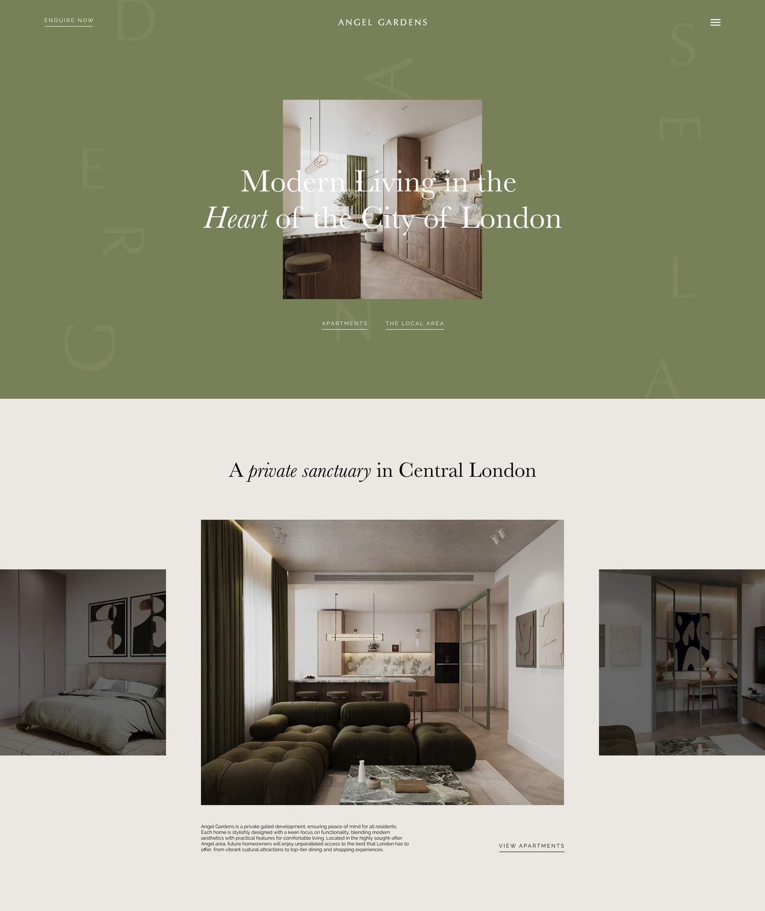 Angel Village website designed as an extension of the interior specification, by HDEY