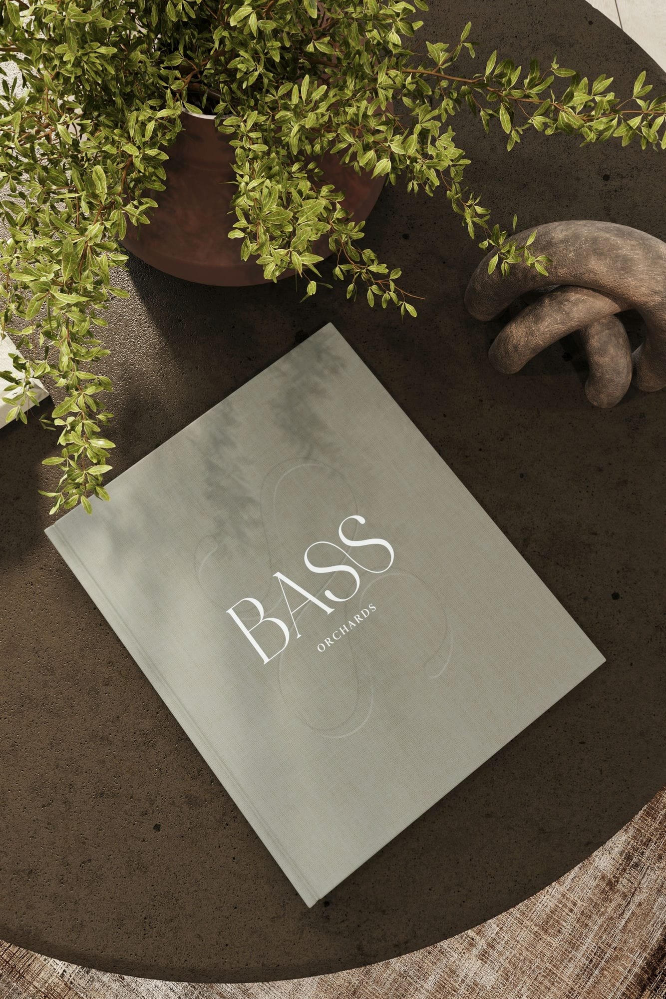 Bass Orchards brochure cover, English countryside collection — print design by HDEY