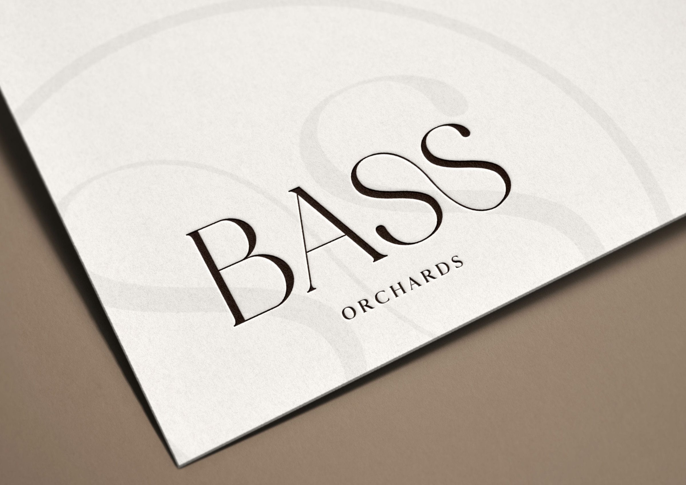 Bass Orchards logo — monogram and wordmark, brand identity by HDEY