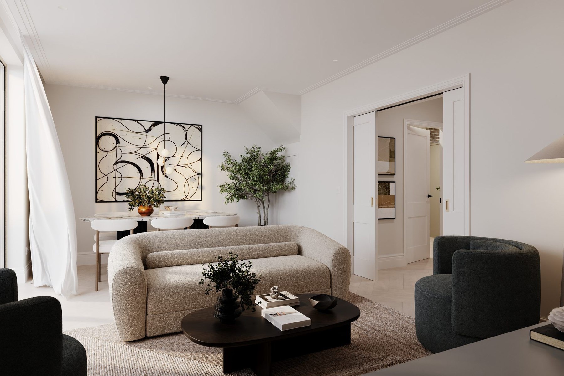 Chapman Collection open-plan living space, New Eltham — interior design by HDEY
