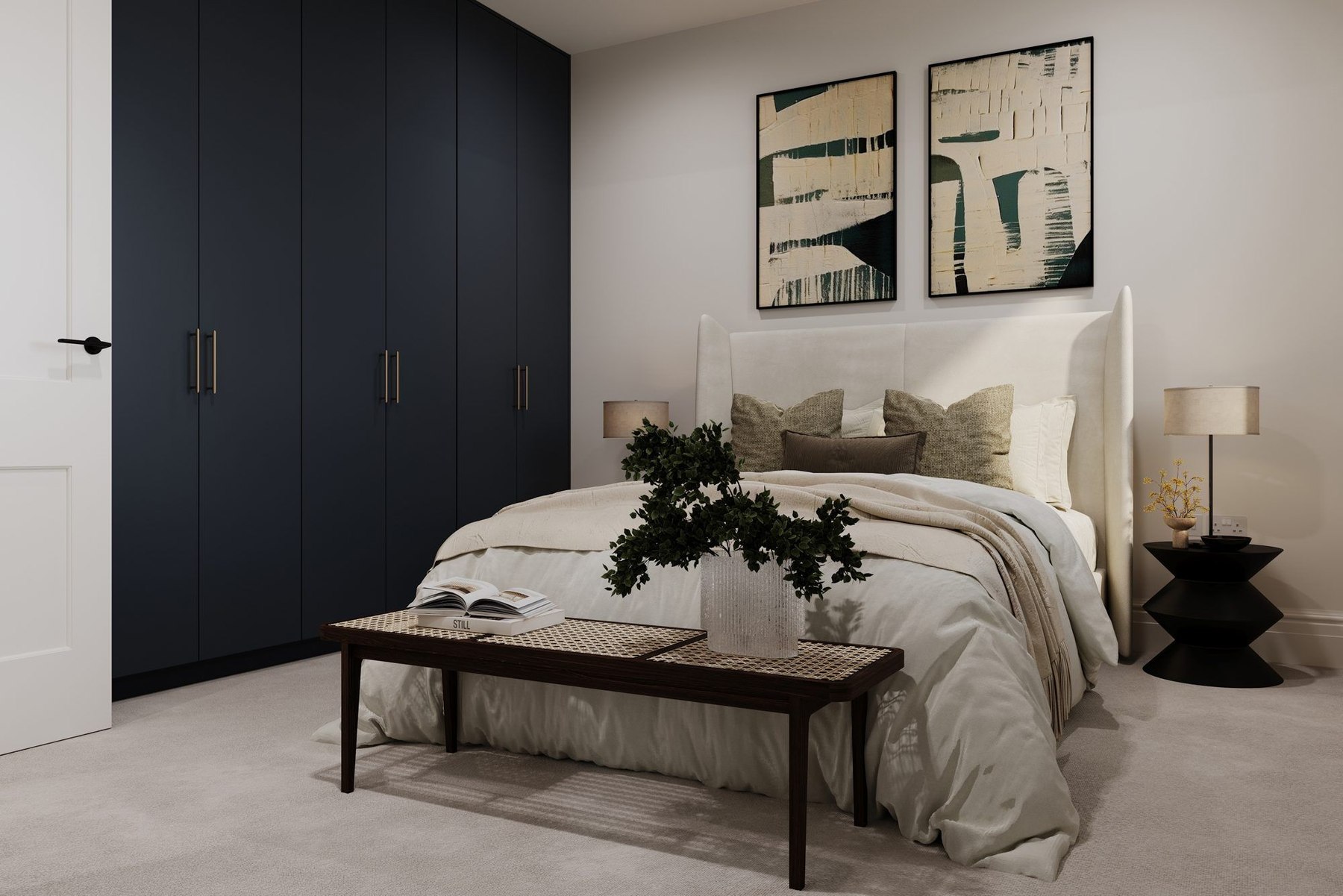 Chapman Collection secondary bedroom with built-in wardrobes, New Eltham — designed by HDEY