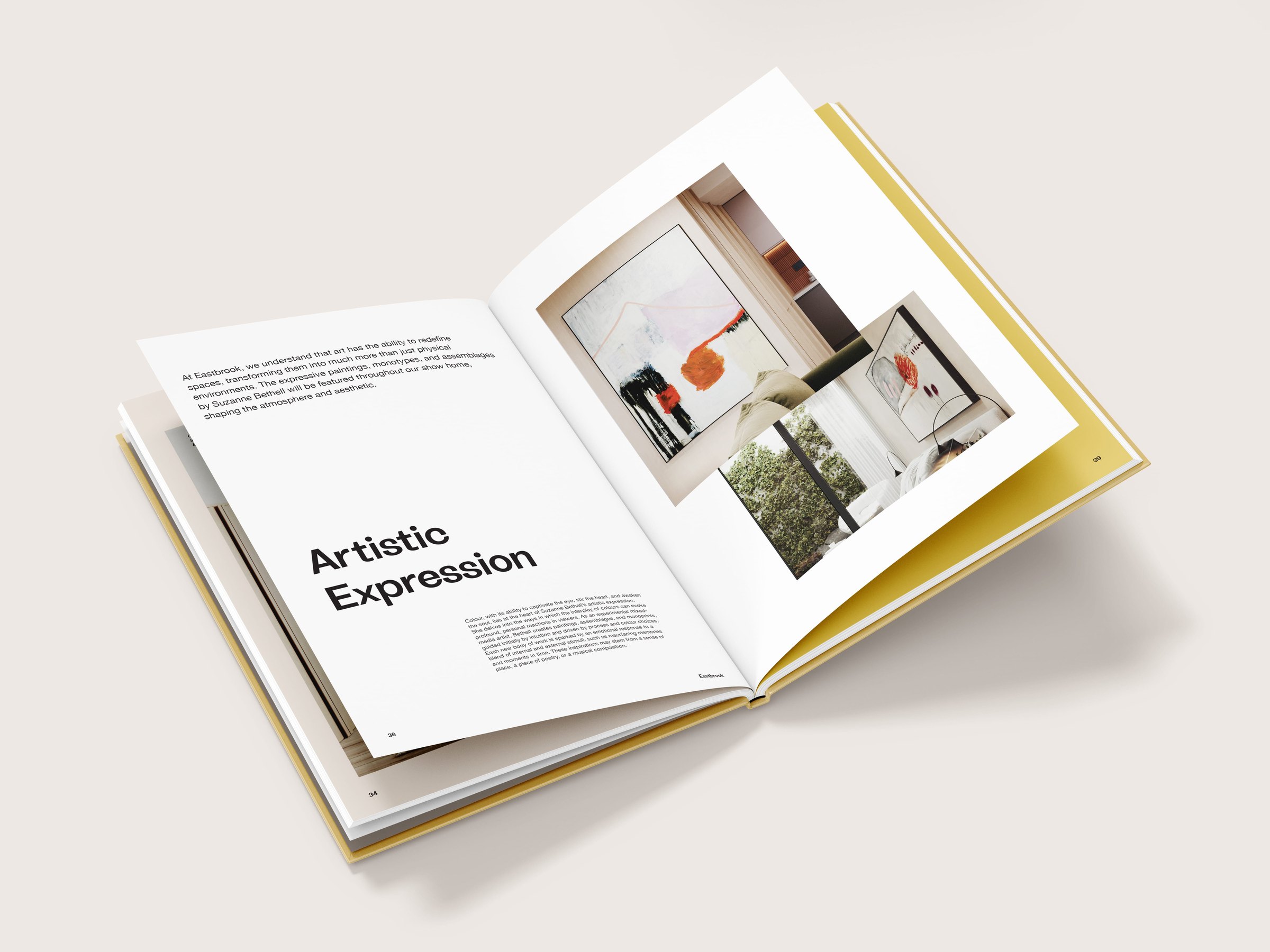 Eastbrook brochure artistic spread — print design by HDEY