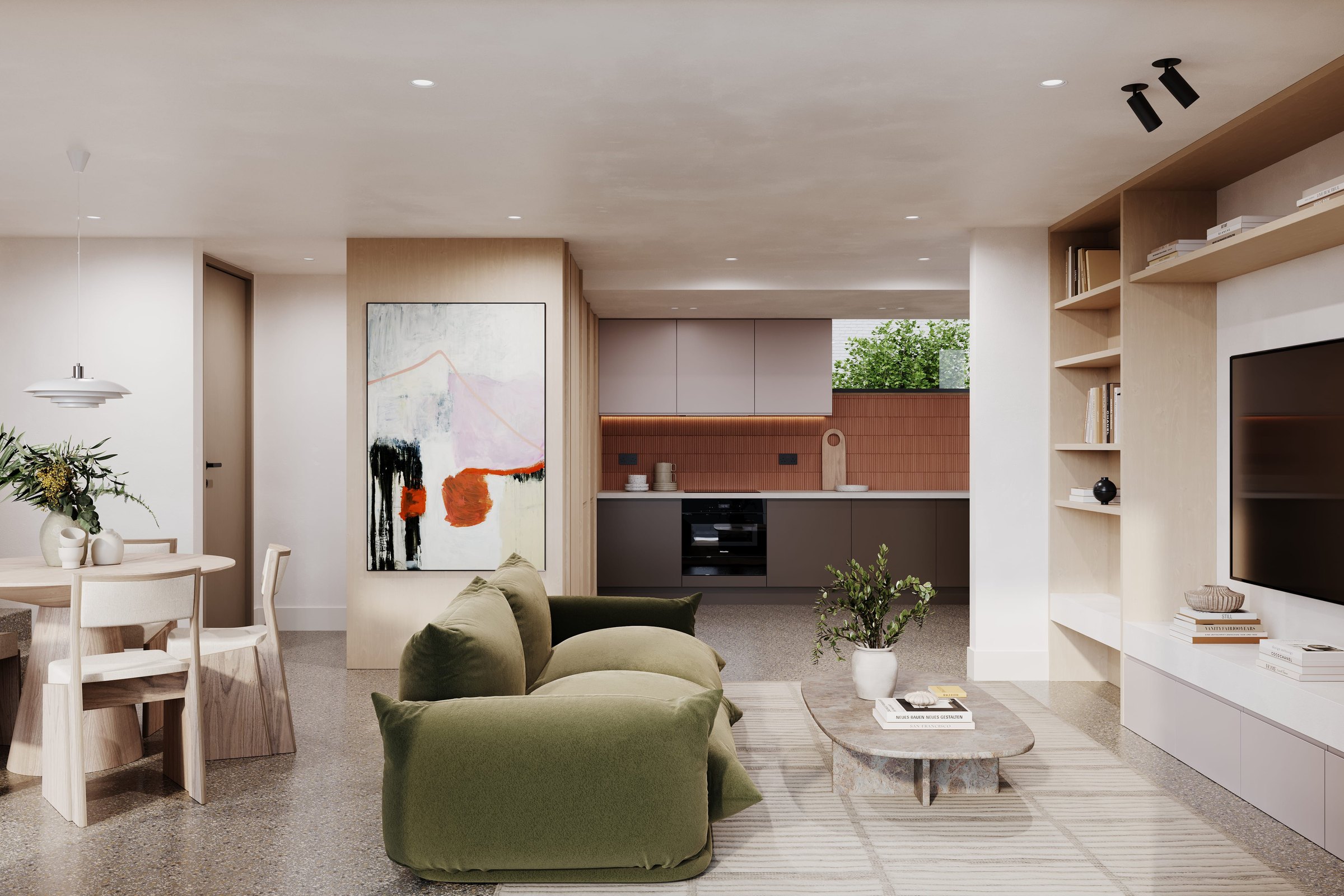 Eastbrook open-plan living and kitchen with engineered oak flooring, East Dulwich — interior design by HDEY