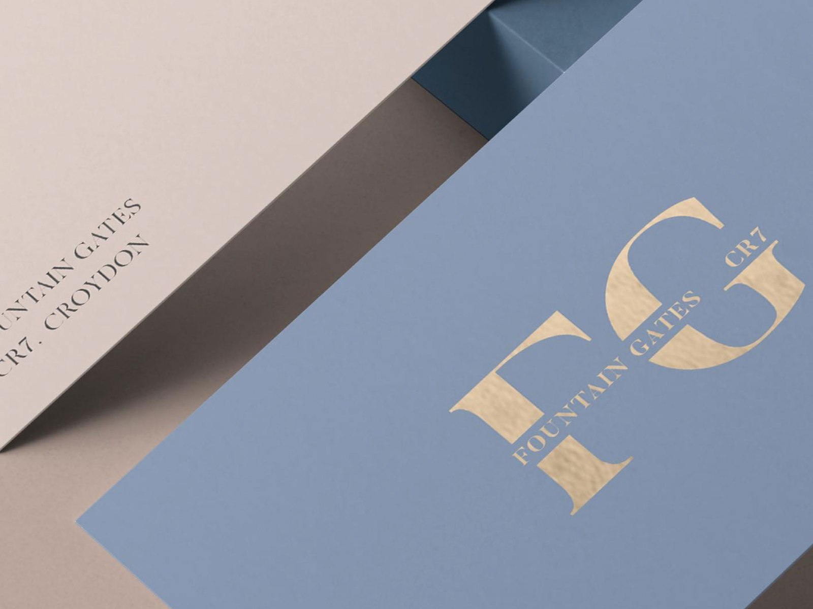 Fountain Gates, Thornton Heath — brand identity and brochure by HDEY