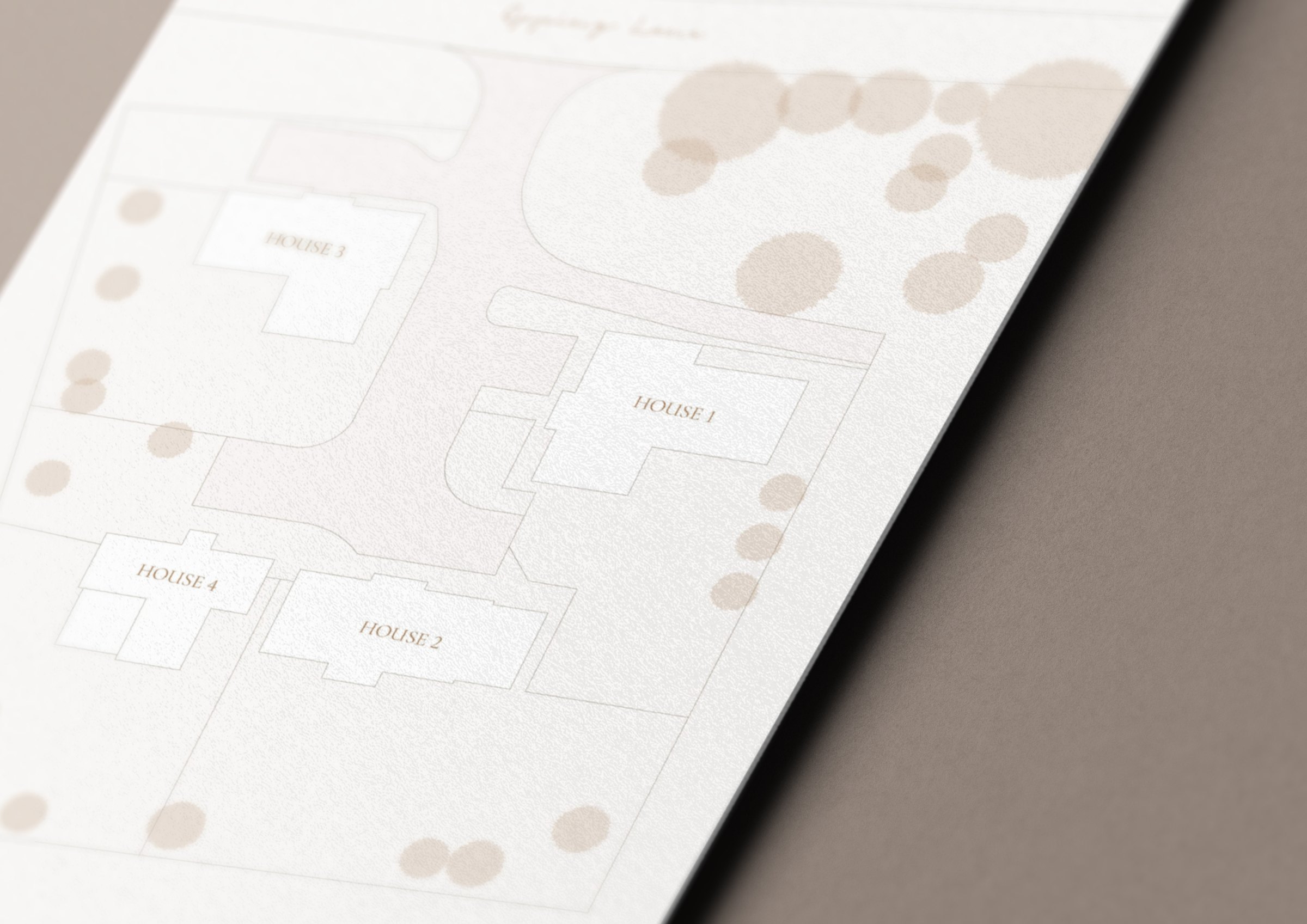 Meadow Views brochure spread — print design by HDEY