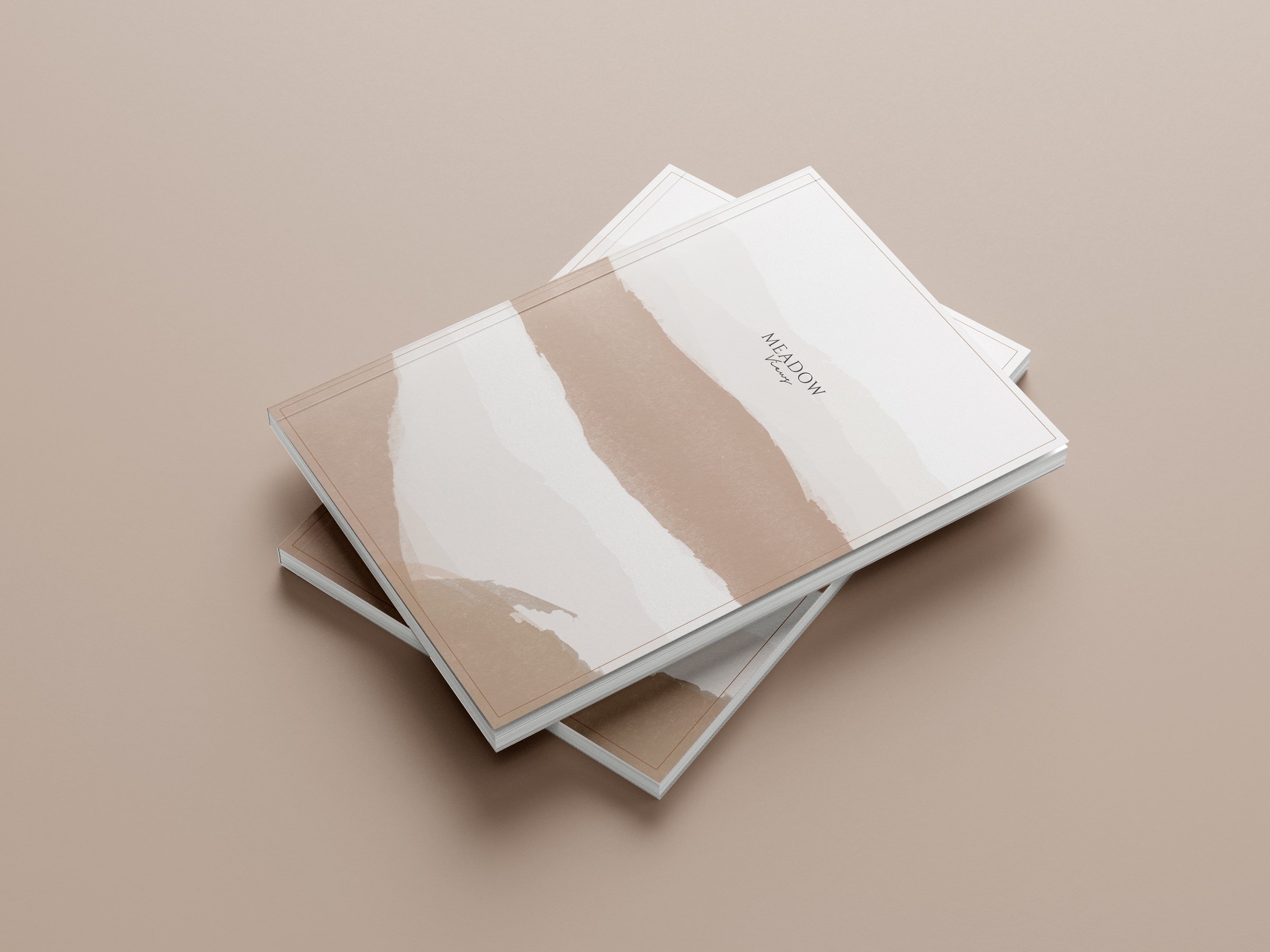 Meadow Views brochure spread — print design by HDEY
