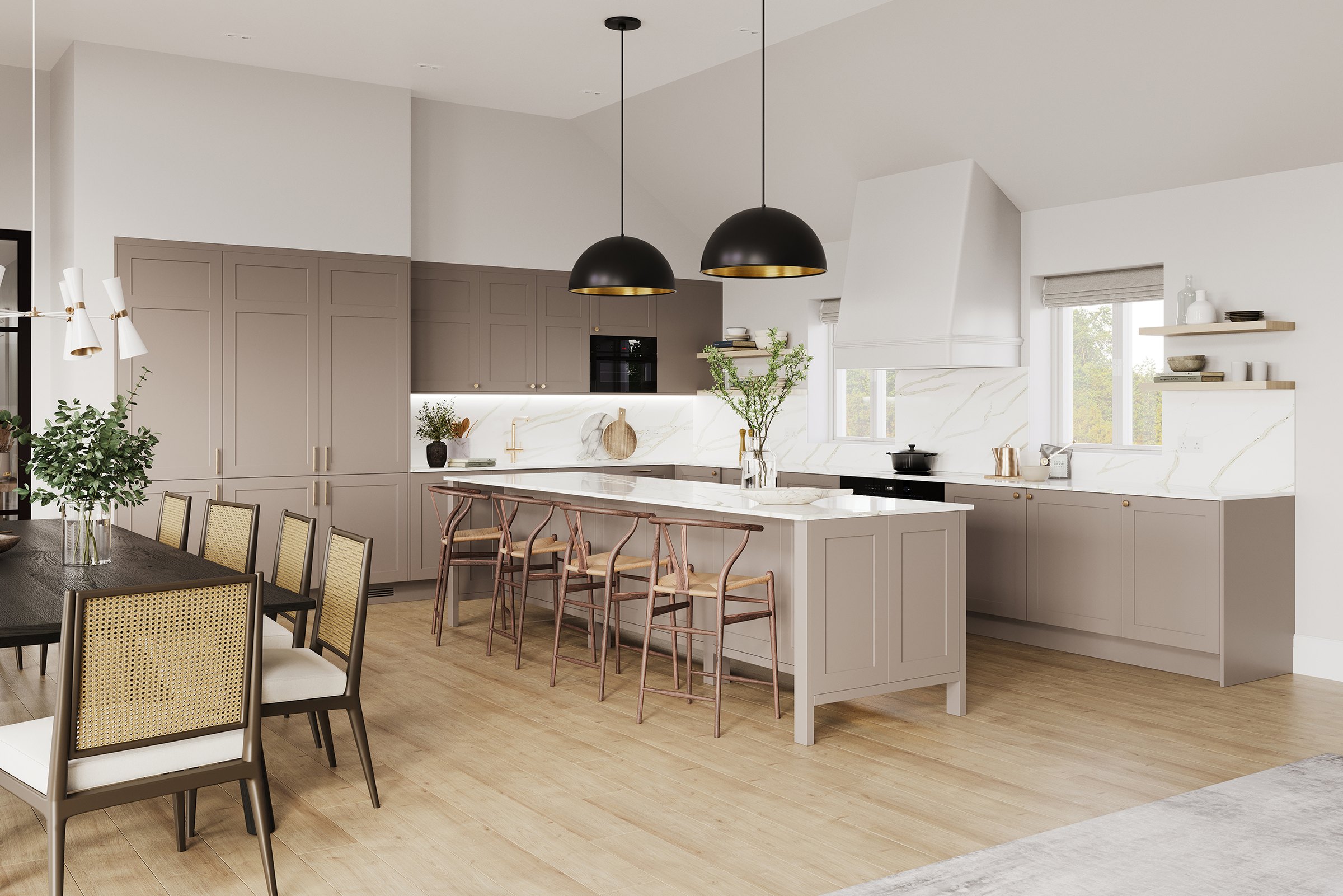 Meadow Views kitchen with tailored cabinetry, Epping Forest, Essex — interior design by HDEY