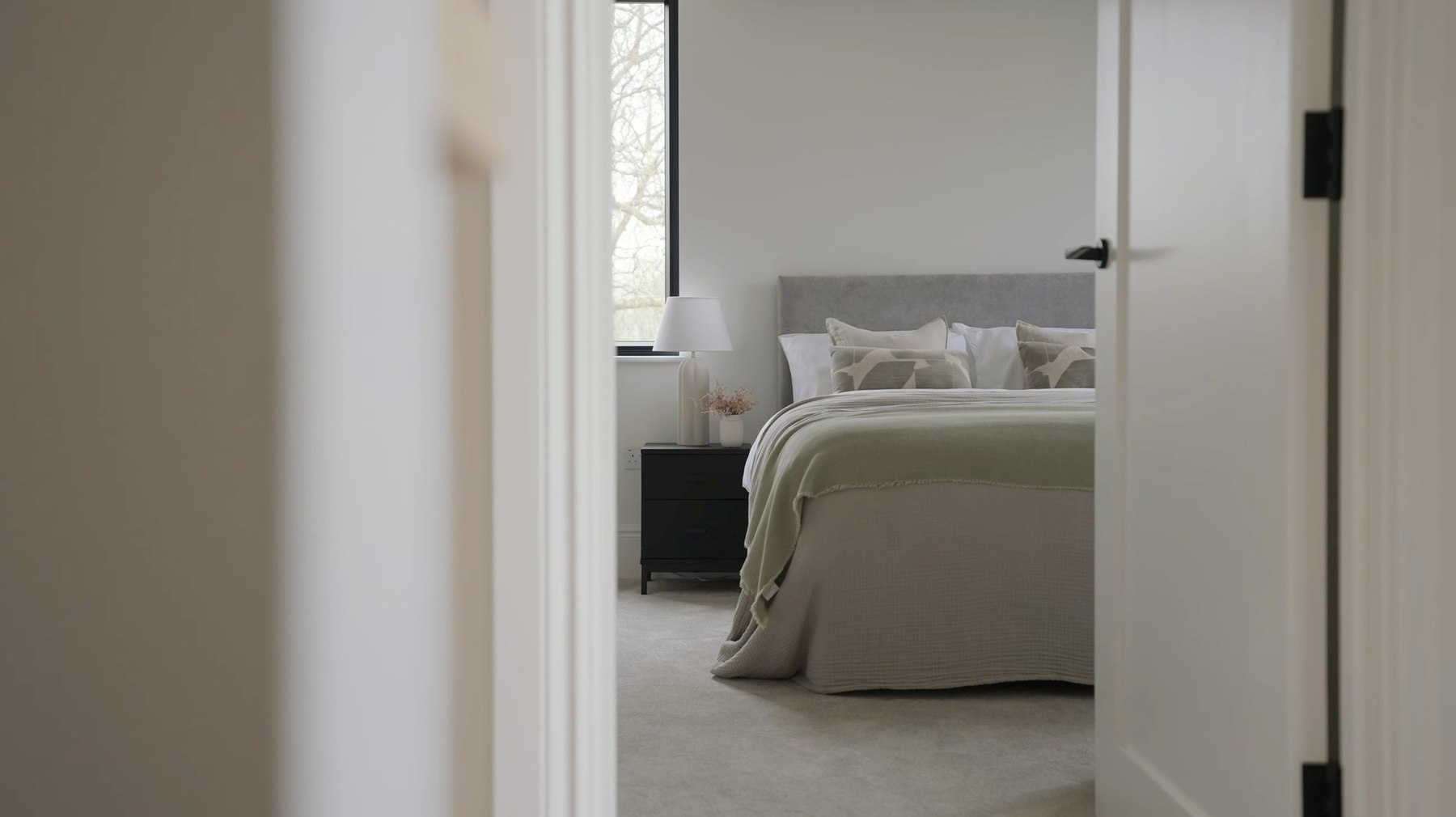 Montpelier Mews second bedroom viewed through a doorway, Ealing — residential interior by HDEY