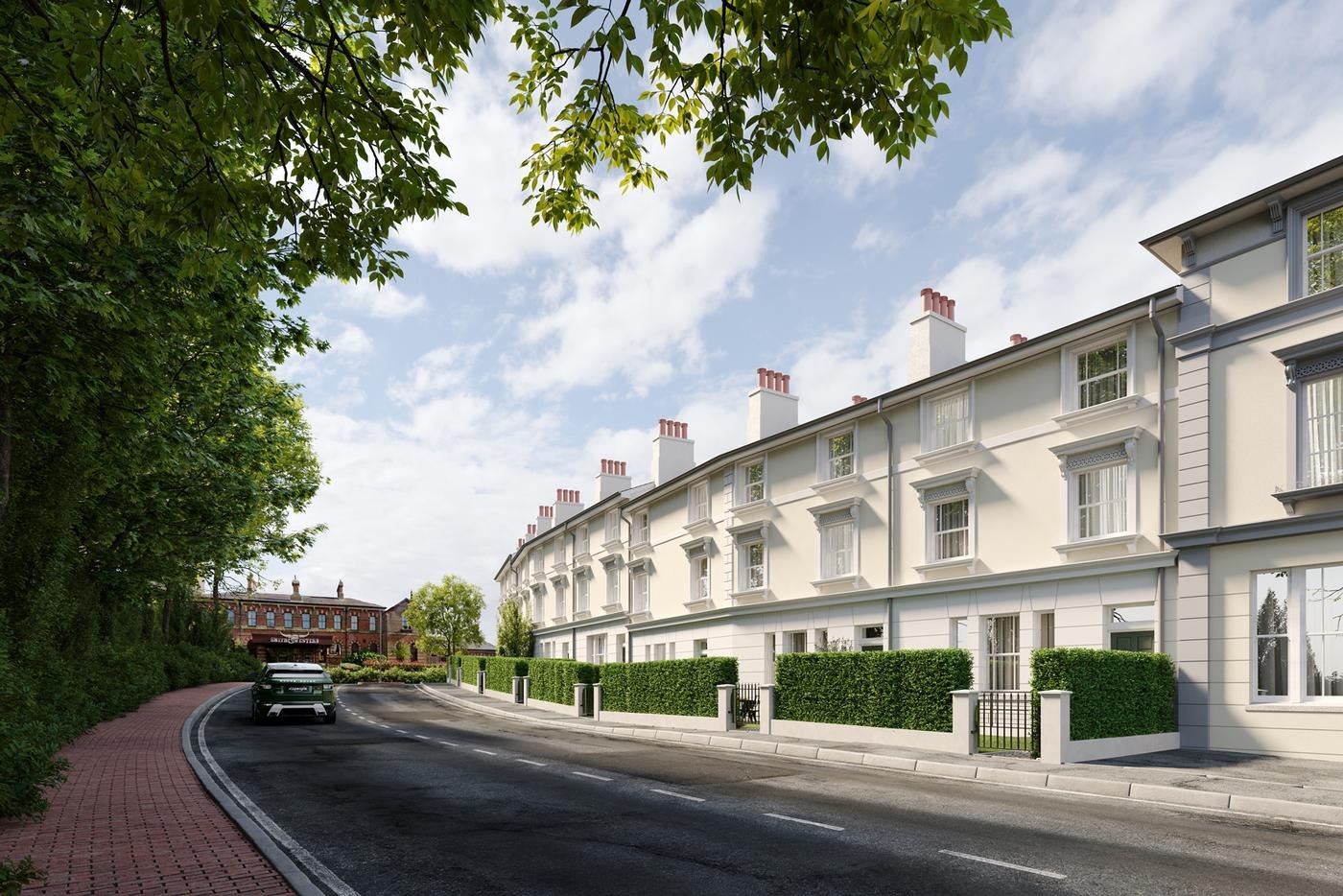 Nevill Row external CGI of the Victorian-style terrace, Royal Tunbridge Wells — by HDEY