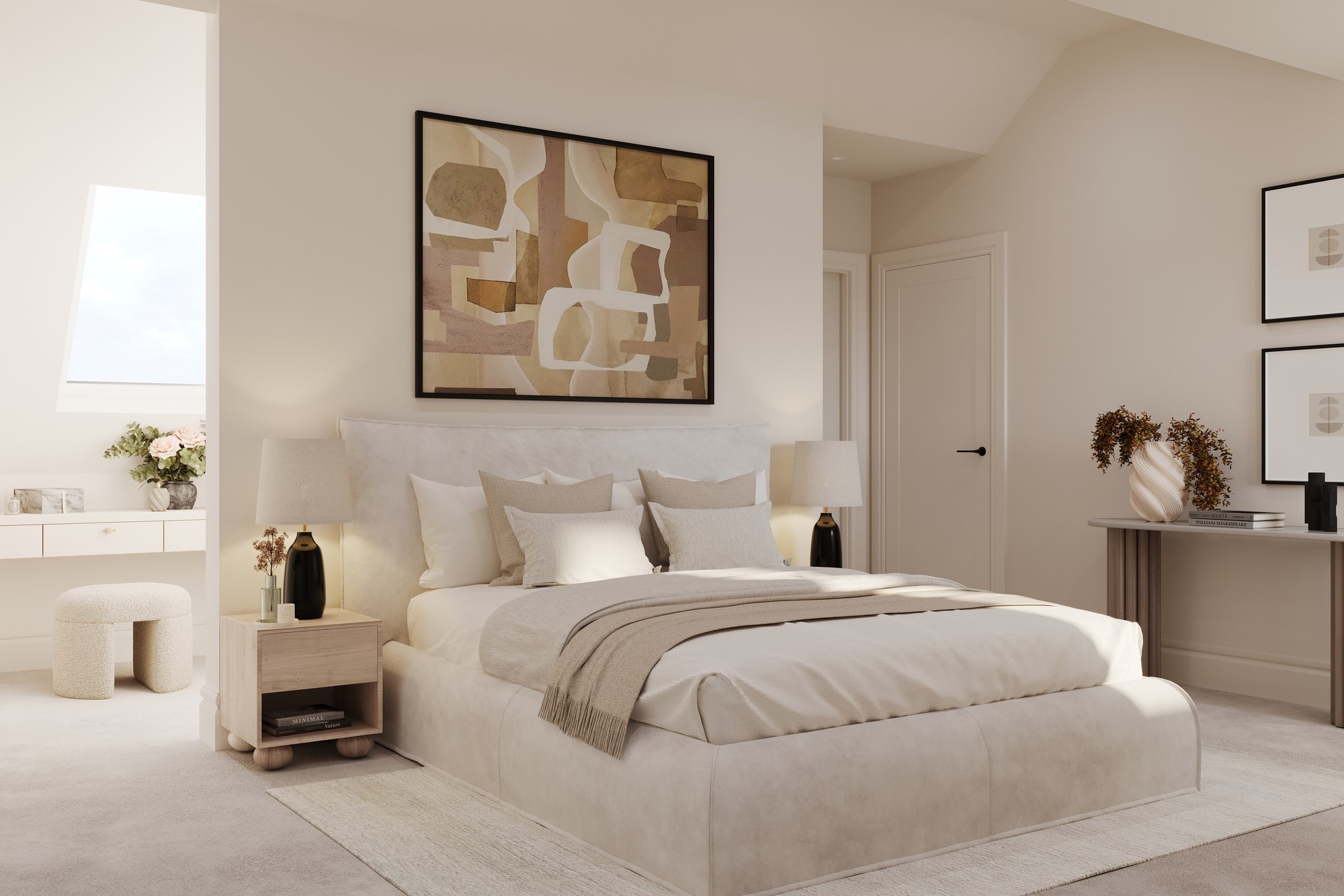Whitecroft Gardens primary bedroom CGI, semi-detached house