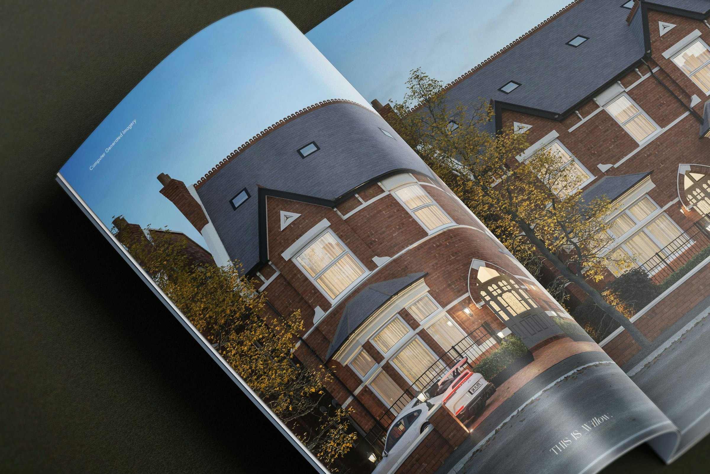 Willow & Verde brochure spread — print design by HDEY