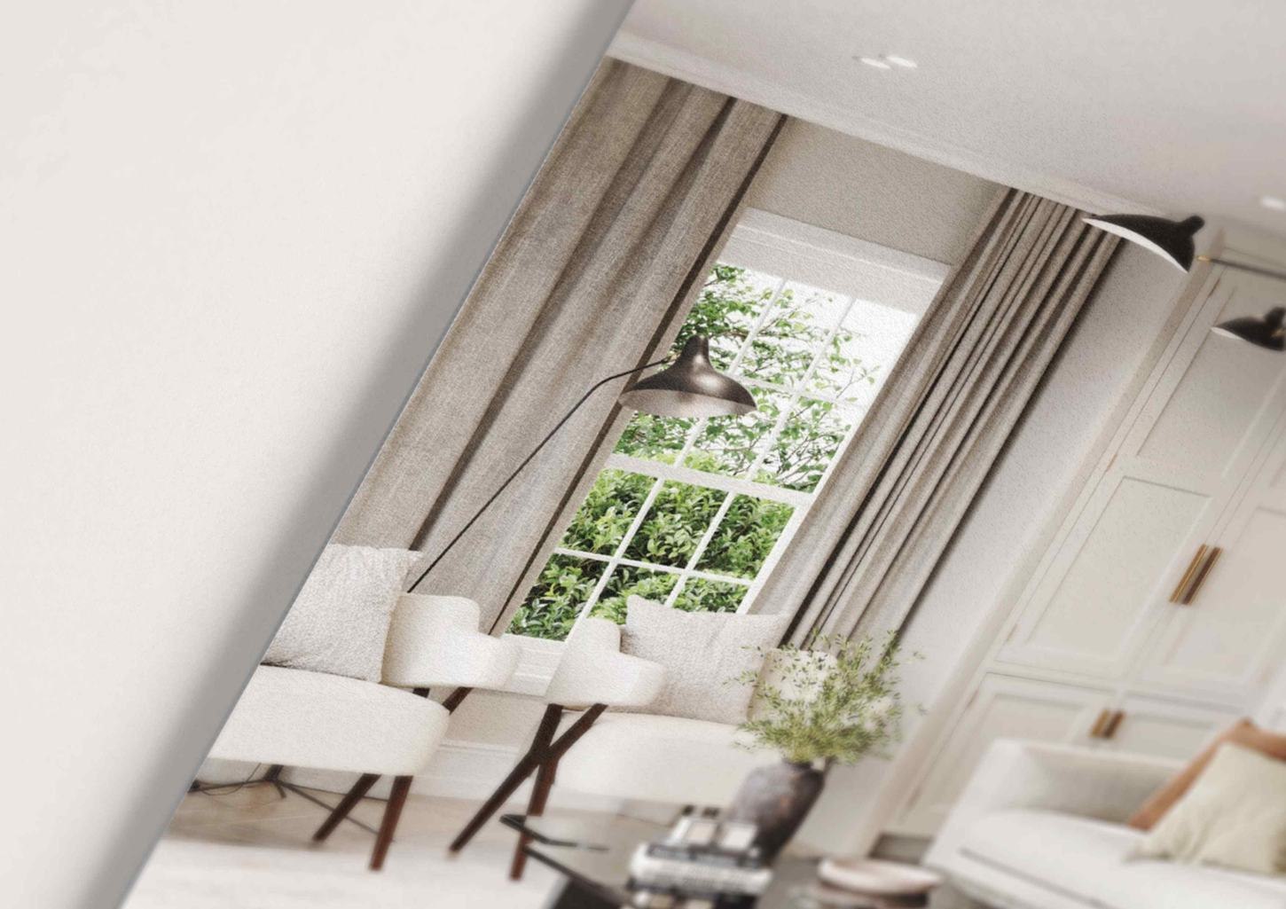 The Woodlands Collection brochure open at an interior CGI spread, print design by HDEY