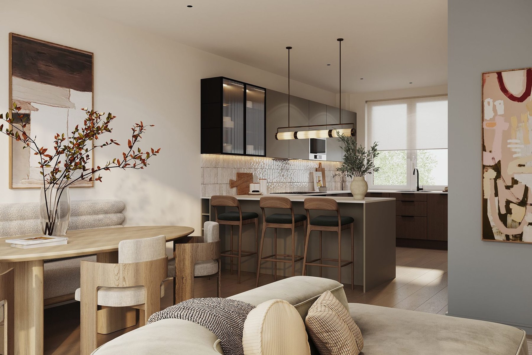 Wynsterne open-plan kitchen, dining and living space, Streatham Vale — interior design by HDEY